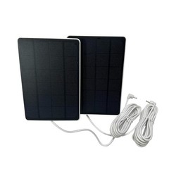 3W Solar Panel Charger for Ring Cameras – 10FT DC Plug & USB-C Adapter, 2 Pack