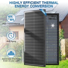 2Pack 100W Bifacial 200W Solar Panel Mono 18V 18BB N-Type PV Home RV Off Grid US