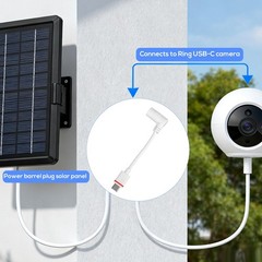2pcs Barrel Plug to USB-C Power Adapter for Ring Solar Panel & USB-C Security…