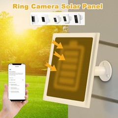 Waterproof Solar Panel Charger for Ring Camera, 6W Power Efficiency & Easy Mount