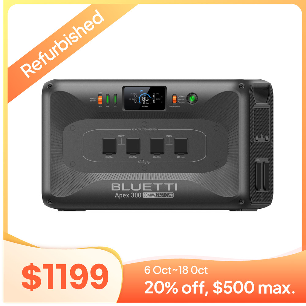 BLUETTI Apex 300 2764Wh Portable Power Station Expandable Generator for Backup