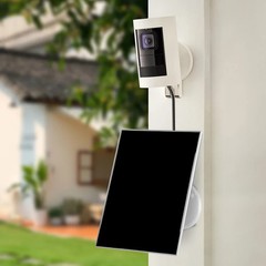 3W 6V Solar Panel Charger for Security Cameras with Micro USB and Type C White