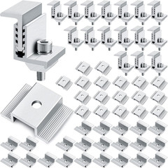 Soporte de panel solar de aluminio de 1.06 pulgadas con soportes de montaje