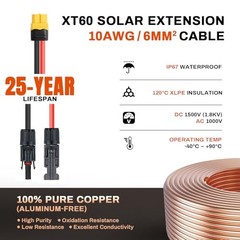 XT60 Charge Extension Cable 10Ft 10AWG or 10Ft/3M XT60 10AWG