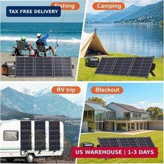 100W Portable Solar Panel, 20V Foldable Solar Charger with USB-A QC3.0 & Type-C