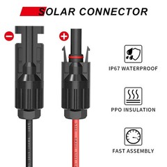 10AWG SAE Solar Panel Male Female Connector Cable Adapter 1.15FT Solar Panel