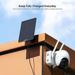 iieGeek Solar Panel for Outdoor Security Camera Universal USB Charging CCTV Cam