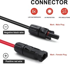 Energy Efficient 40FT 10AWG Braided Solar Cable with Rated Connectors