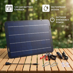 18 Volt 12V Battery Charger Solar Powered Panel for Car Dump Trailer Boat Marine