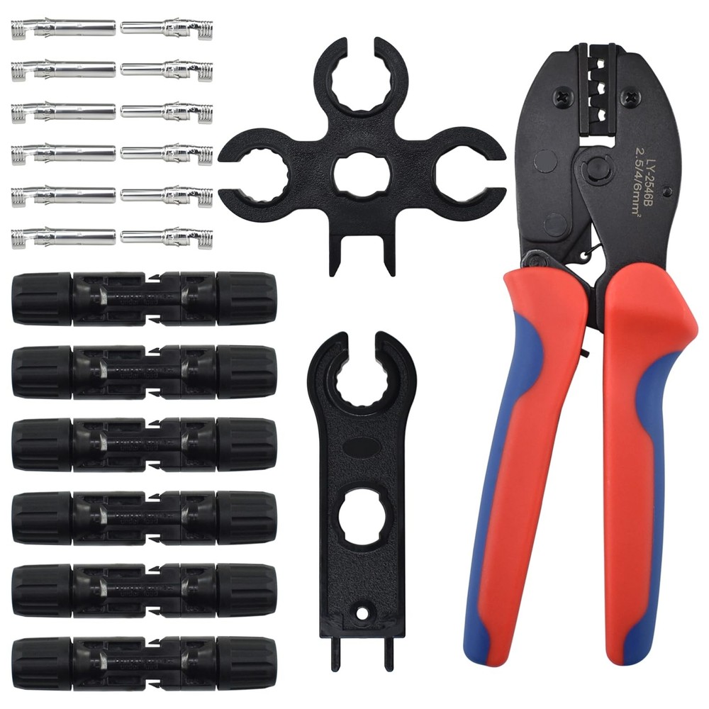 Solar Panel Cable Crimping Connectors Tool Kit, Including Solar Crimper, Pair…