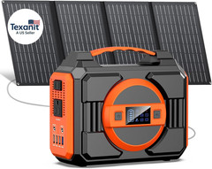 Portable Solar Powered Generator 300W Rated, with Solar Panels 40W Included, 220