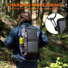 Mini Solar Panel Charger 10W Monocrystalline USB Type C Output Portable Case