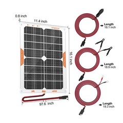 20W 12V Solar Panel Battery Charger Portable Waterproof Power Trickle Battery…