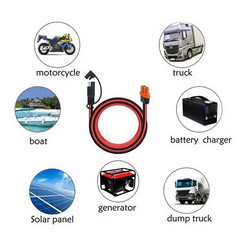 10AWG XT60i Female to M8 Ring Terminal Battery Solar Charging Cable Adapter
