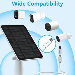 4W Solar Panel Charger Adjustable eufyCam 2/2 Pro/2C/2C Pro/E Security Camera