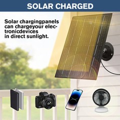 30W 10W 5V Solar Panel For Outdoor Spotlight Camera Security Cam Battery Charger