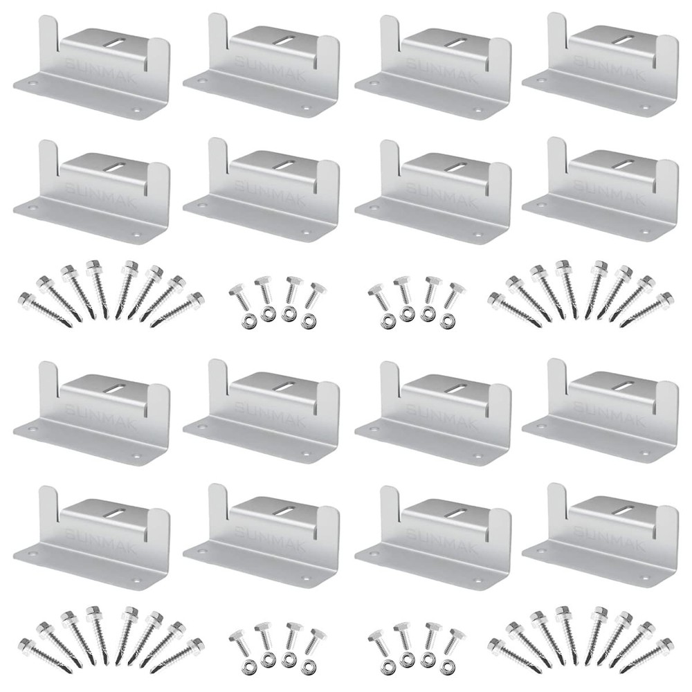 Solar Panel Mounting Brackets 16 Units per Set Z Brackets for Solar Panels
