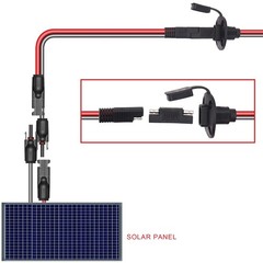 2ft/60cm Solar Conector to SAE Adapter 10AWG Cable + 2ft/60cm 10 AWG Solar We…