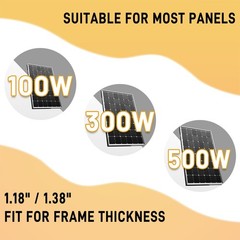 Solar Panel Mounting Brackets Roof Mount Kit 4pcs Thickness 1.18”-1.38”