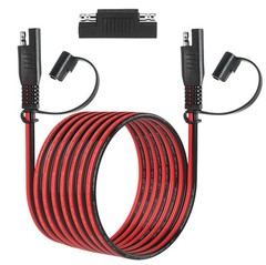 SAE 14AWG 12FT Extension Cable with Polarity Adapter for Solar Panel RV Battery