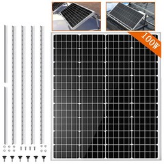 12V 100W Solar Panel PV Modual with Solar Panel Mount Brackets Adjustable 41inch