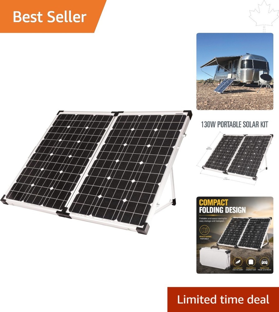 130W Off-Grid Solar Panel with Adjustable Legs – Lightweight & Portable Solution