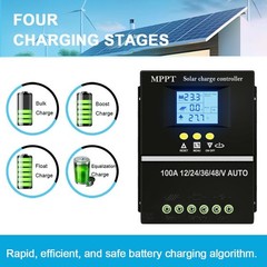 4000W 100A MPPT Solar Charge Controller 12V/24V/36V/48V Battery PV Regulator USB