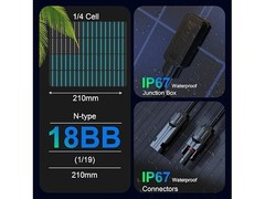 ACOPOWER 230W N-Type 12V Bifacial Solar Panel