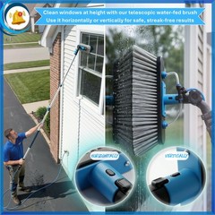 Solar Panel and Window Cleaning Kit with 18ft Extendable Pole, 2 Water Fed Br…