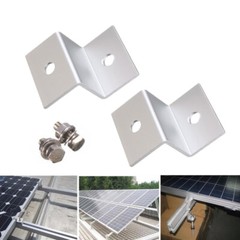 4PCS Solar Panel Roof Mounting Z-Bracket with Nuts and Bolts for RV Boat