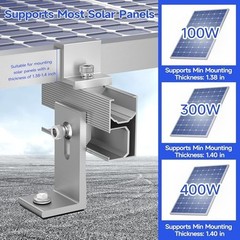 10Pcs Solar Panel Mounting Brackets Kit for Flat/Pitched Roof, Aluminum Alloy Ra