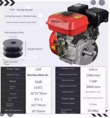 Small Engine 170F Gasoline-Powered Thresher Water Pump Grain Thresher