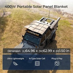 400W Portable Solar Charger – Foldable Monocrystalline Solar Blanket for Camping