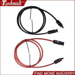 Findmall 1Pair 30ft Black + Red 12AWG Solar Panel Extension Cable Wire Connector