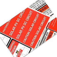 48 Pack PV Solar System Install Label Kit,Photovoltaic Safety Stickers,Photov…
