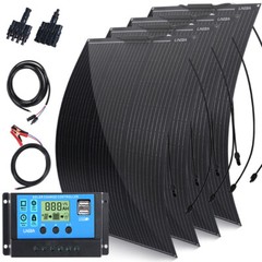 200W 400W Flexible Solar Panel Mono w/ Controller Home Camping RV Battery Charge