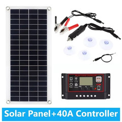 20W-1000W Solar Panel 12V Solar Cell 10A-100A Controller Solar Plate Kit for Pho