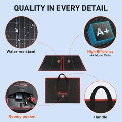100W Portable Foldable Solar Panel Kit for 12V Battery Charging – Outdoor Power