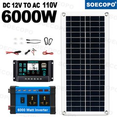 6000W Complete Solar Panel Kit Solar Power Generator 100A Home 110V/220V System