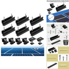 Anbte 6PCS Solar Panel Mounting Kit Roof, 4.72″ Solar Rail & Clamps GR309-GR319