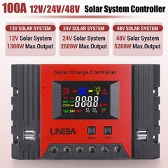 30/60/100Amp PWM Charge Controller 12V 24V 36V 48V Auto MAX 150V 5200W Input LCD