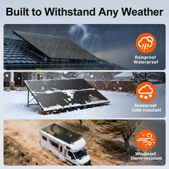 Monocrystalline Solar Panel Size 800W (2×400W) 31V for 12/24V Devices, Aluminum