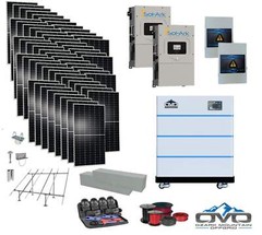 30KW Complete Offgrid Solar Kit – 15K Sol-Ark Inverter + 15.36KW OMO Stack Lithi