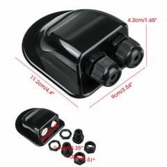 Roof Solar Panel Double Cable Entry Gland Box Waterproof Motorhome Camper Boat
