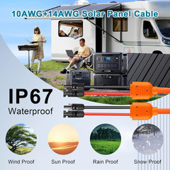 Solar Panel Extension Cable 100FT – 10AWG+14AWG Solar Wire with Female & Male I