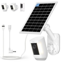 Solar Panel and 2-in-1 Wall Mount for Ring Cam, 6W Solar Charger Compatible w…