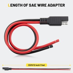 8PCS 12AWG SAE Connector 1ft 2 Pin Quick Disconnect Power Extension Cable