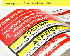 48-Pack Photovoltaic (PV) Solar System Installer Label Kit