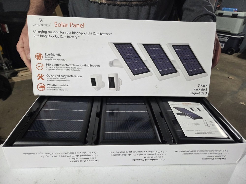 Wasserstein 3 Pack Solar Panels For Ring Spotlight Cam And Stick Up Cam Battery