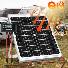 30W Trickle Solar Panel 12V Battery Charger Kit Maintainer RV Car + Controller